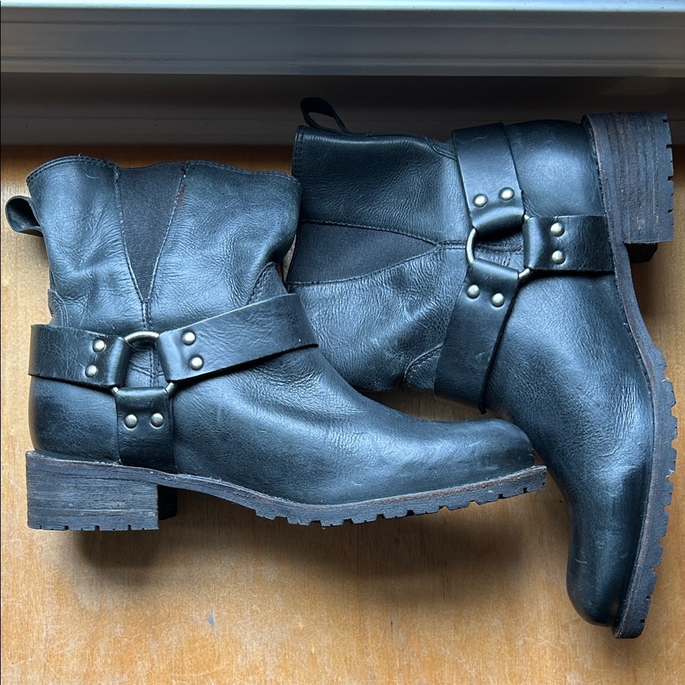 LL Bean Genuine Leather motorbike style boots.